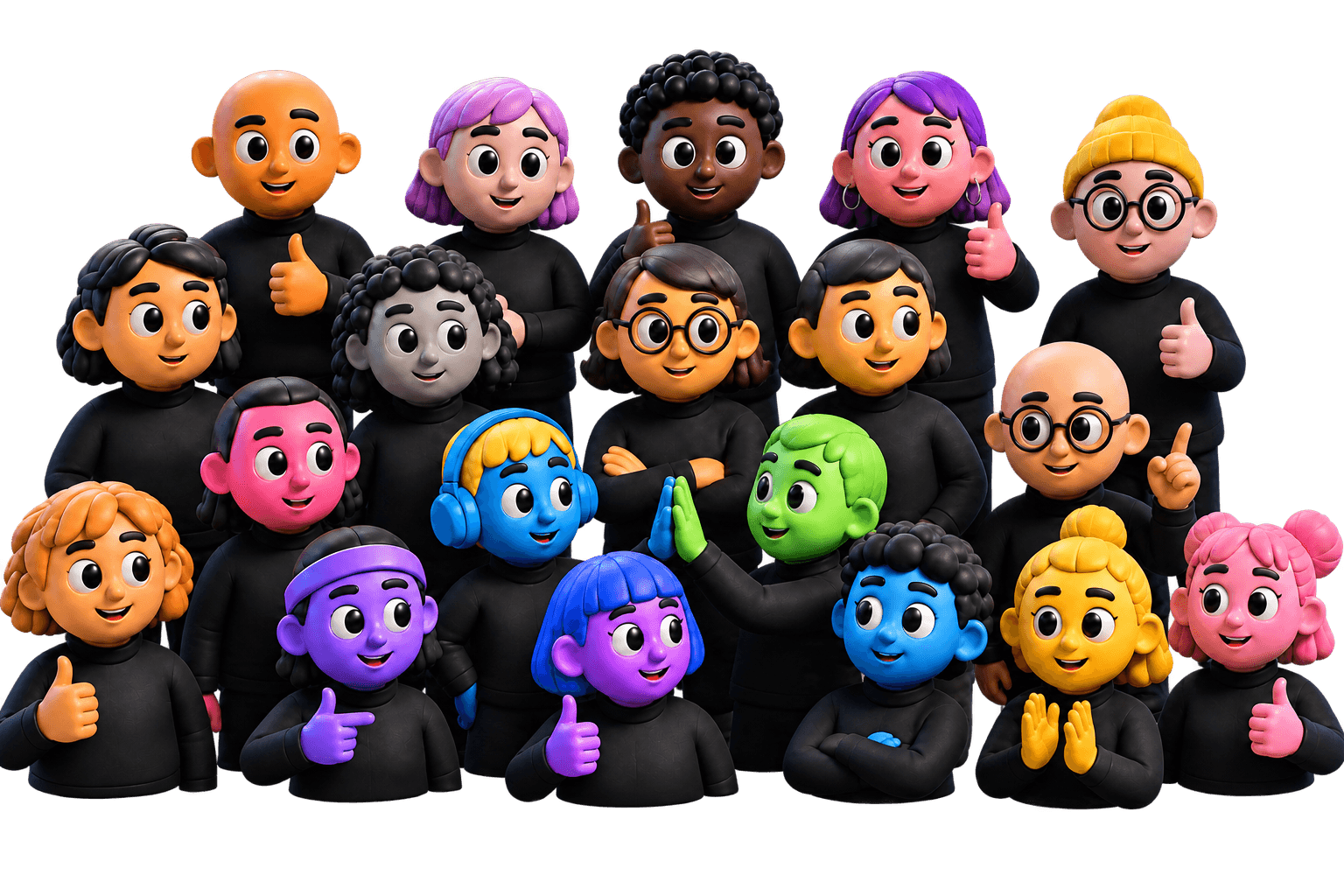 Kriqy characters celebrating visible progress and a closed employee experience loop